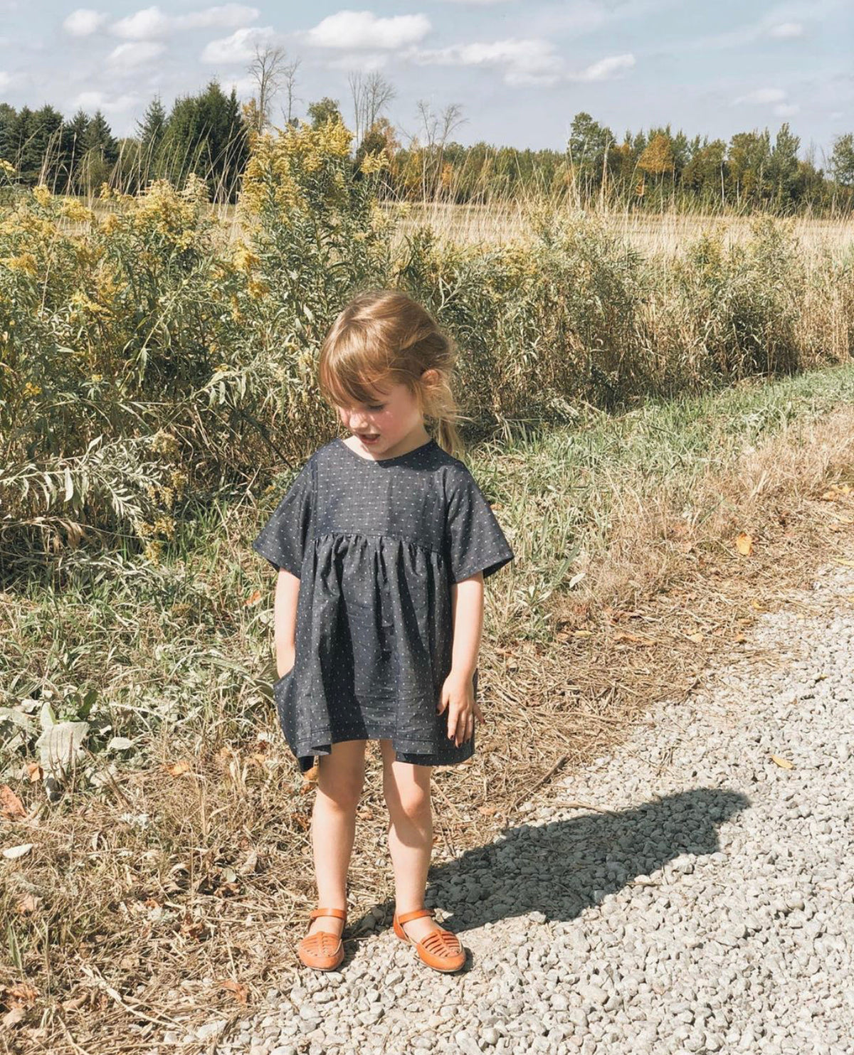 Nora Short-Sleeved Tunic with  Pockets in 'Saffron Crepe' - Ready To Ship