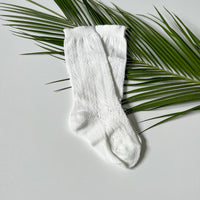 Summer Cotton Openwork Knee-High Socks