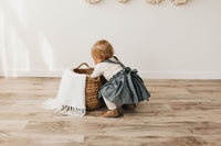 Heidi Pinafore in 'Dotty Chambray' - Ready To Ship