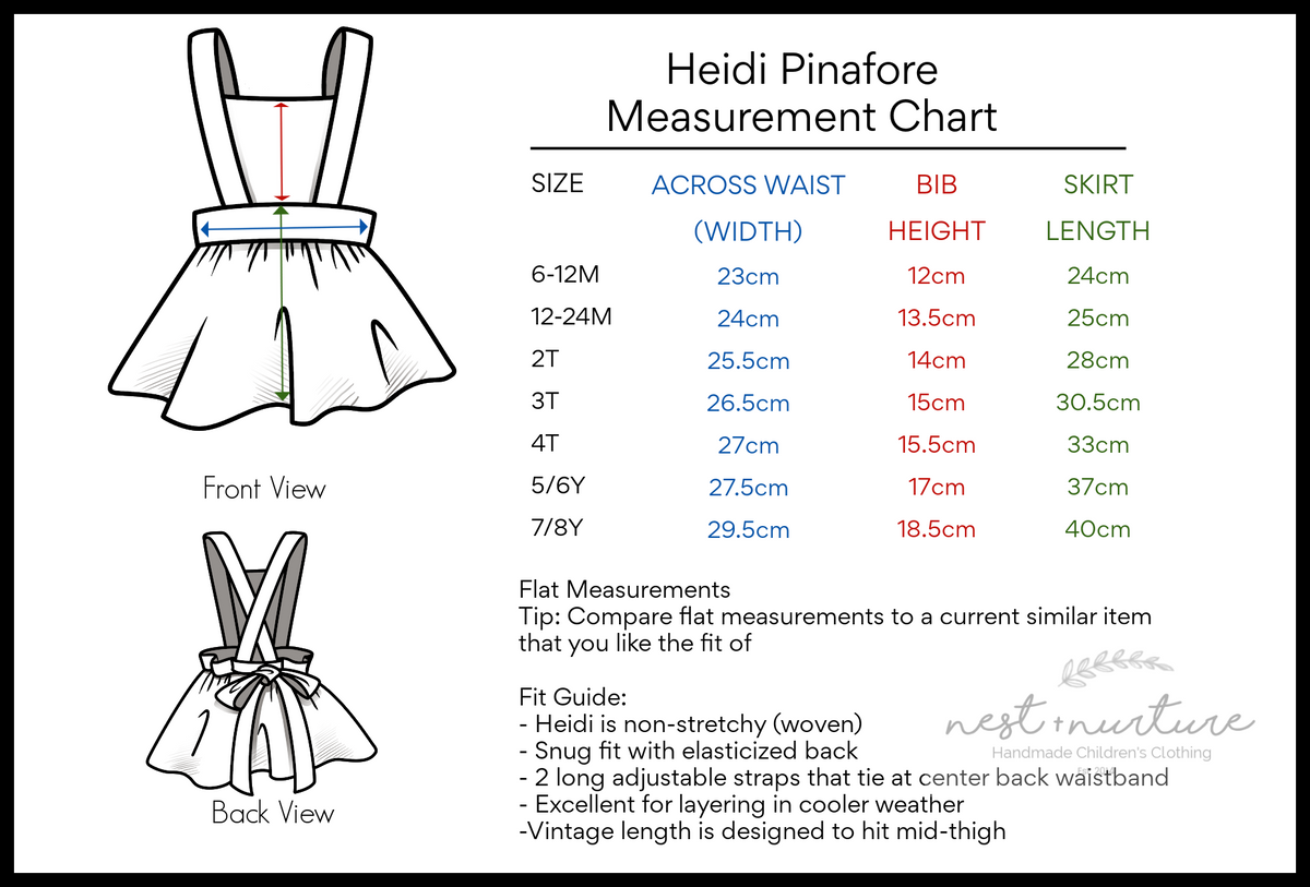 Heidi Pinafore in 'Dotty Chambray' - Ready To Ship