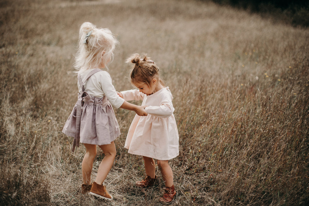 Heidi Pinafore in 'Ruby Dots' - Ready To Ship