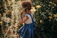 Heidi Pinafore in 'Dotty Chambray' - Ready To Ship
