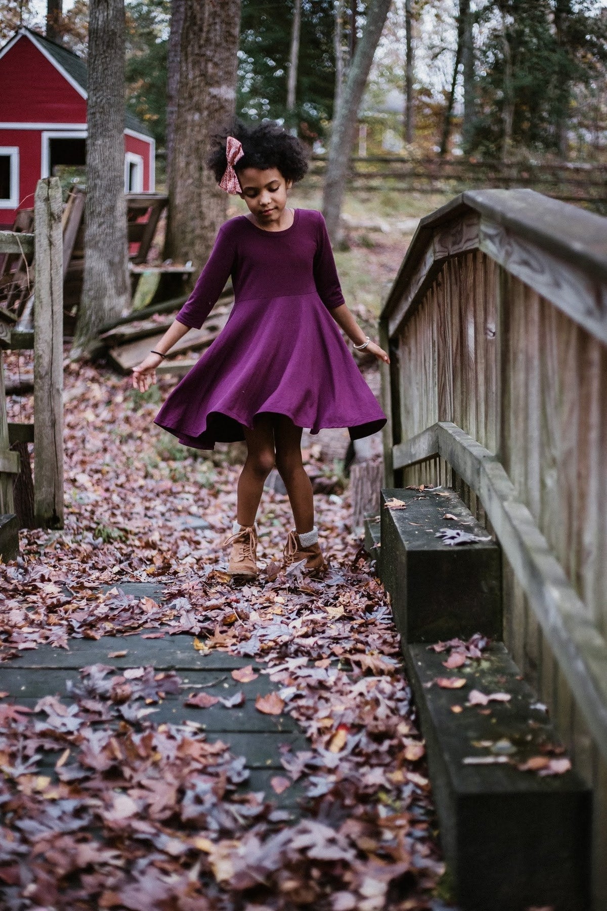 Elle Twirl Dress [3/4 Sleeve With Flutter] in 'Ultraviolet' - Ready To Ship
