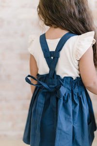 Savannah Suspender Skirt in ‘Azul Garden ’- Ready to Ship