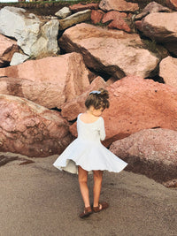 Elle Twirl Dress [Flutter Sleeve] in 'Sunset Pink Mini Stripe' - Ready To Ship