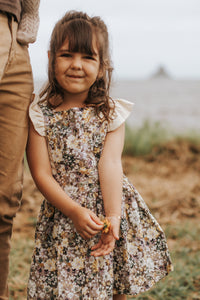 Heidi Pinafore in 'Dotty Chambray' - Ready To Ship