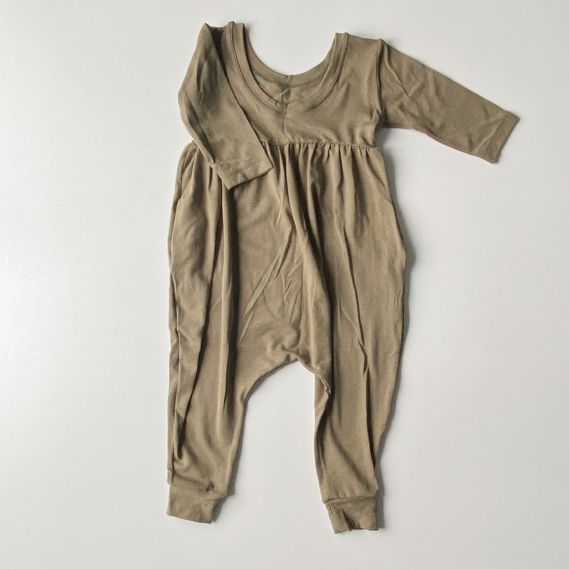 Liberty Romper [3/4 Sleeve] in 'Olive Branch' - Ready To Ship