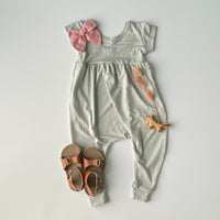 Liberty Romper [Cap Sleeve] in 'Sweet Mint' - Ready To Ship