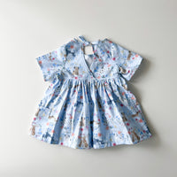 Nora Short-Sleeved Tunic with  Pockets in 'Puppy Party' - Ready To Ship