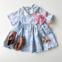 Nora Short-Sleeved Tunic with  Pockets in 'Puppy Party' - Ready To Ship