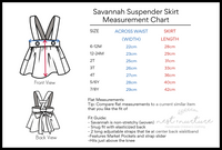 Savannah Suspender  Skirt in ‘Denim Botanical'- Ready to Ship