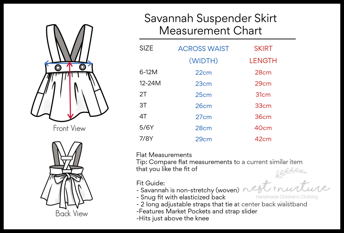 ‘Bunny’ Savannah Suspender Skirt - Rose Border Reclaimed  - Ready to Ship