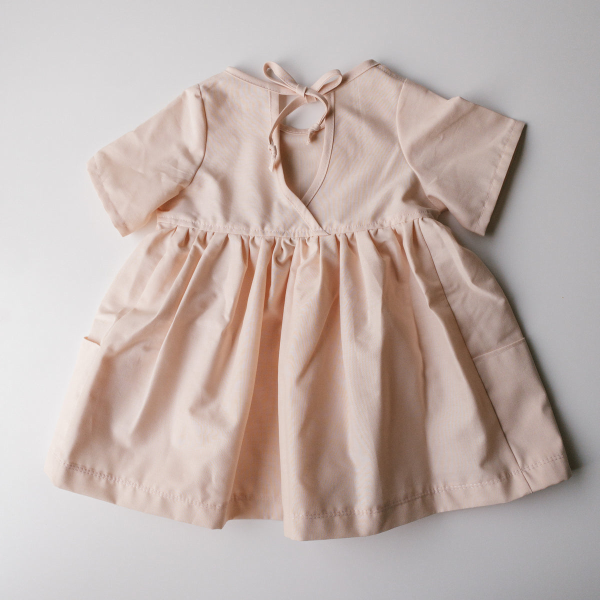 Nora Short-Sleeved Tunic with  Pockets in 'Blush ' - Ready To Ship