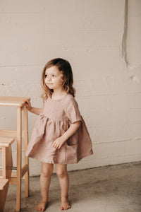 Nora Short-Sleeved Tunic with  Pockets  in 'Whisper' - Ready To Ship