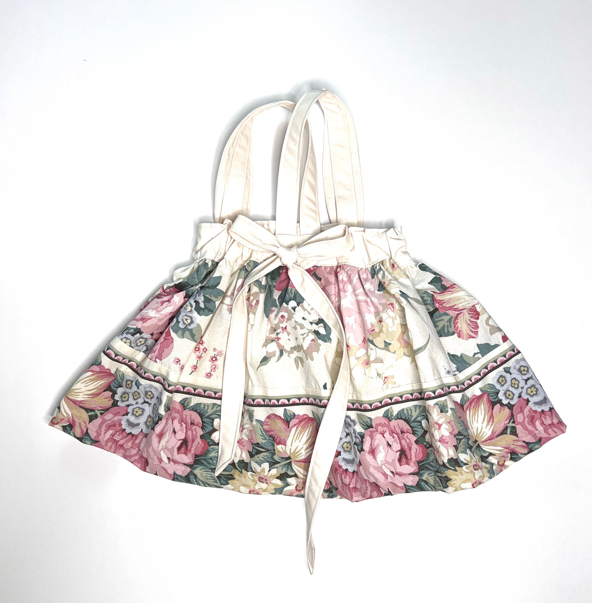‘Bunny’ Savannah Suspender Skirt - Rose Border Reclaimed  - Ready to Ship