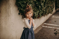 Heidi Pinafore in 'Dotty Chambray' - Ready To Ship