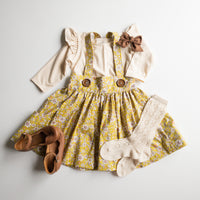 Savannah Suspender Skirt in ‘Chartreuse Floral ’- Ready to Ship
