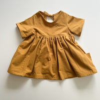 Nora Short-Sleeved Tunic with  Pockets in 'Saffron Crepe' - Ready To Ship