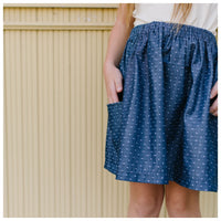 Christiana Skirt in ‘Dotty Chambray' - Ready To Ship