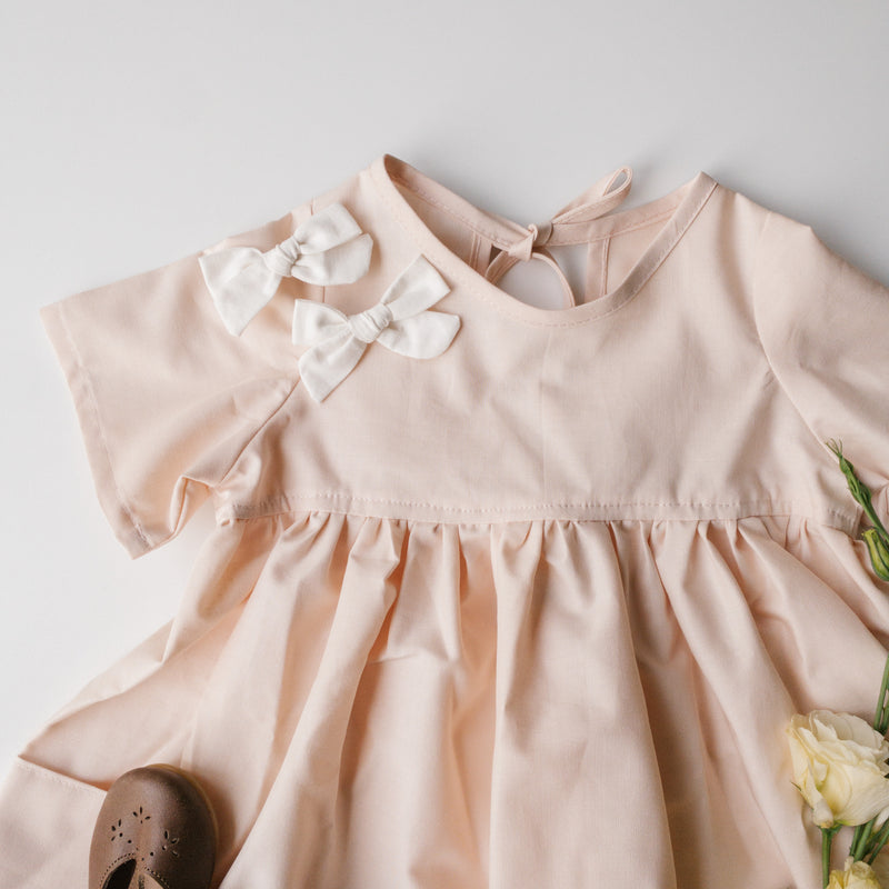 Nora Short-Sleeved Tunic with  Pockets in 'Blush ' - Ready To Ship