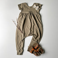 Liberty Romper [Cap Sleeve] in 'Olive Branch' - Ready To Ship