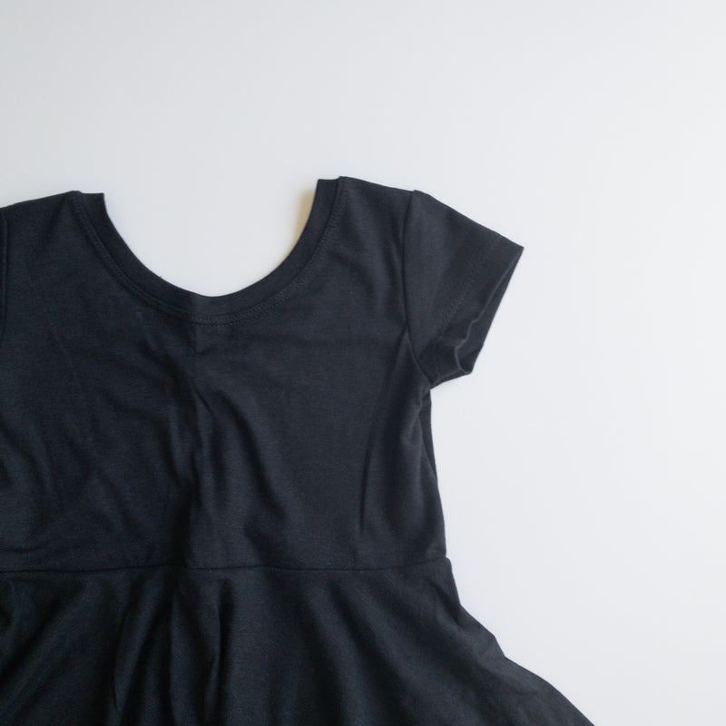 Elle Twirl Dress [Cap Sleeve] in 'Black Magic' - Ready To Ship