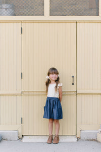 Christiana Skirt in ‘Dotty Chambray' - Ready To Ship