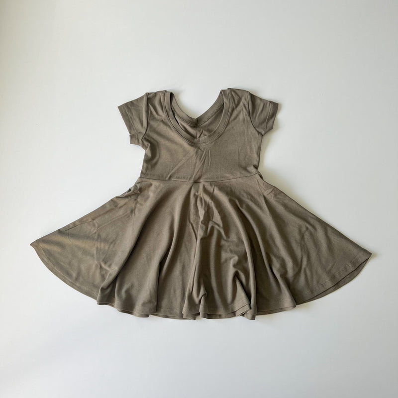 Elle Twirl Dress [Cap Sleeve] in 'Olive Branch' - Ready To Ship