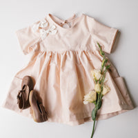 Nora Short-Sleeved Tunic with  Pockets in 'Blush ' - Ready To Ship