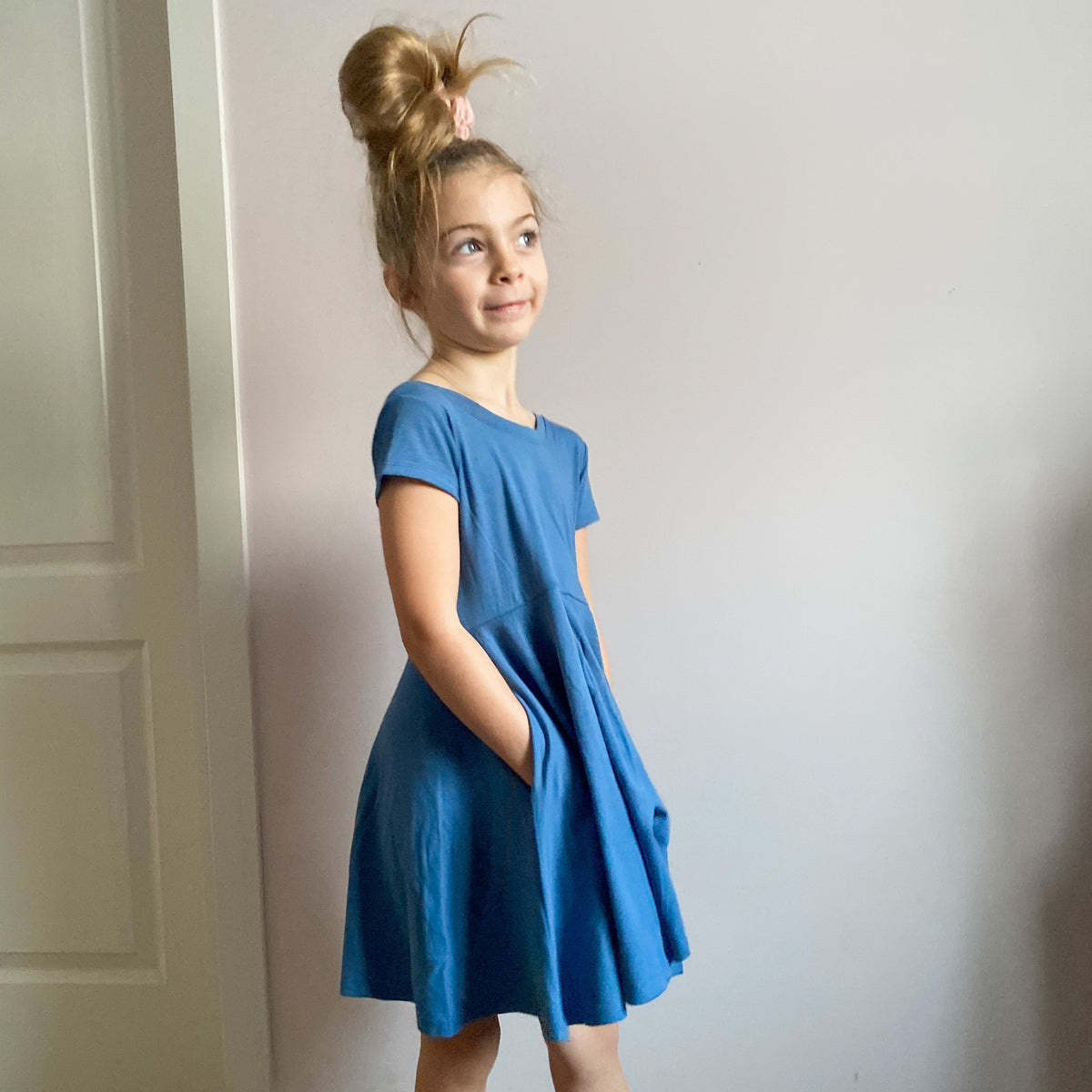 Elle Twirl Dress [Cap Sleeve] in 'Atlantic Blue - Ready To Ship