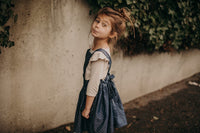 Heidi Pinafore in 'Dotty Chambray' - Ready To Ship