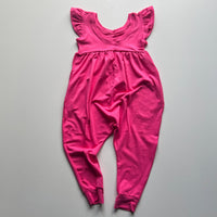 Liberty Romper [Flutter Sleeve] in 'Flamingo' - Ready To Ship