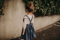 Heidi Pinafore in 'Dotty Chambray' - Ready To Ship