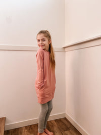 Bryn Sweater Dress - Child in  'Wild Rose'- Ready to Ship