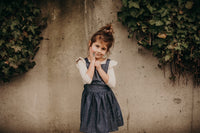 Heidi Pinafore in 'Dotty Chambray' - Ready To Ship
