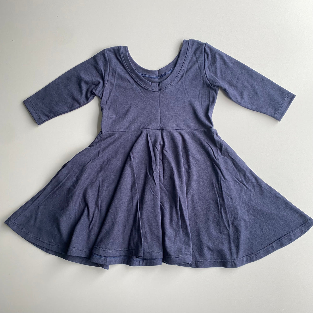 Elle Twirl Dress [3/4 Sleeve] in ''Deep Sea" - Ready To Ship